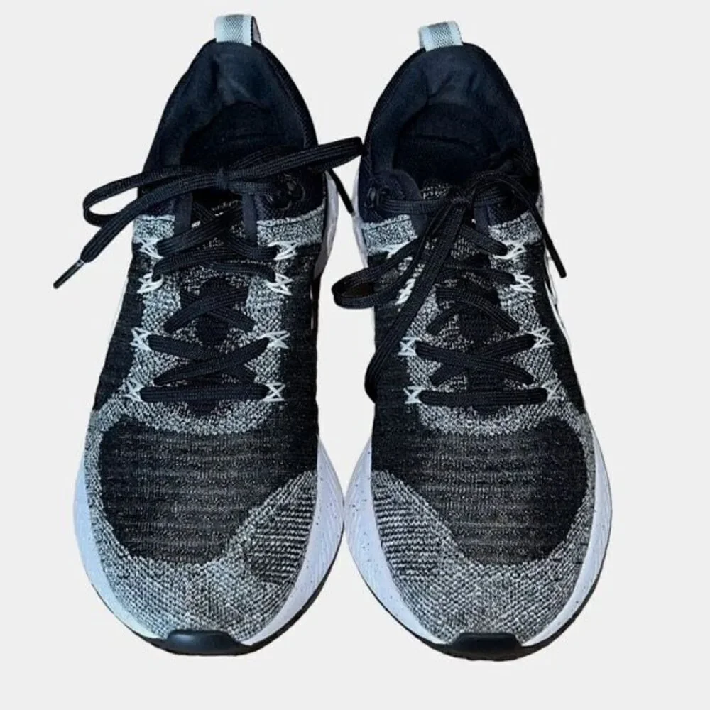 Nike Womens React Infinity‎ Run FK 2 Oreo Sneaker Shoes Black White Size 7.5